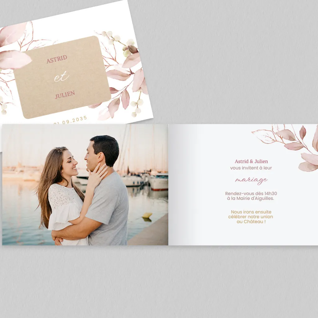 Faire-part Mariage Bohème | Faire-part Mariage Champêtre^Planet cards Eucalyptus Romantique