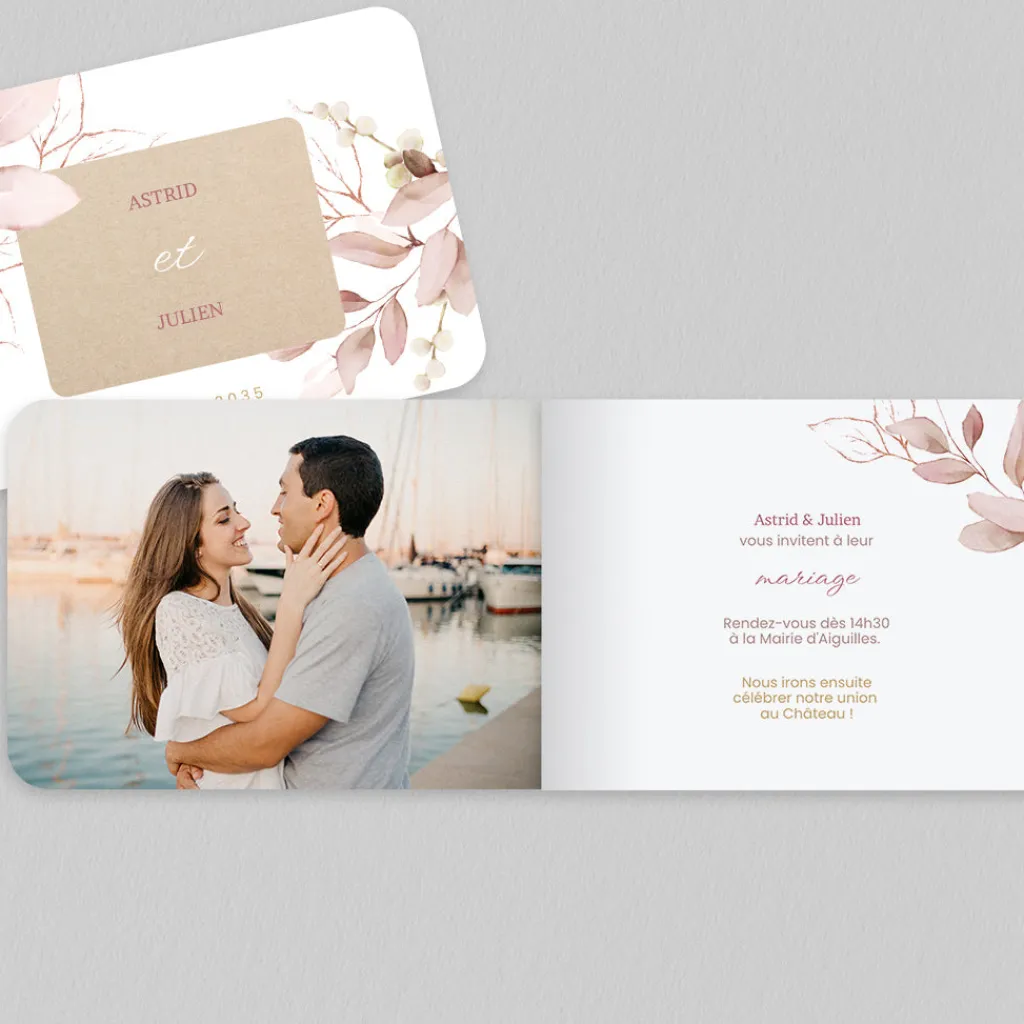 Faire-part Mariage Bohème | Faire-part Mariage Champêtre^Planet cards Eucalyptus Romantique
