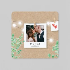 Carte Remerciement Mariage Champêtre^Planet cards Eucalyptus sur Kraft