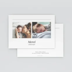 Carte Remerciement Naissance Classique^Planet cards Famille Comblée