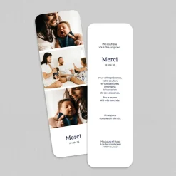 Carte Remerciement Naissance Classique^Planet cards Famille et Marque-page