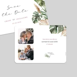 Save The Date^Planet cards Feuillage Bohème et Photos