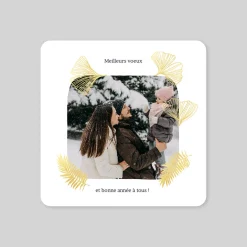 Carte De Vœux Famille^Planet cards Feuille Ginkgo Dorée