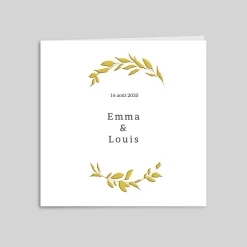 Faire-part Mariage Dorure^Planet cards Feuilles d'or