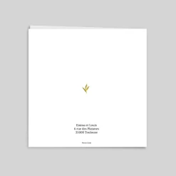 Faire-part Mariage Dorure^Planet cards Feuilles d'or