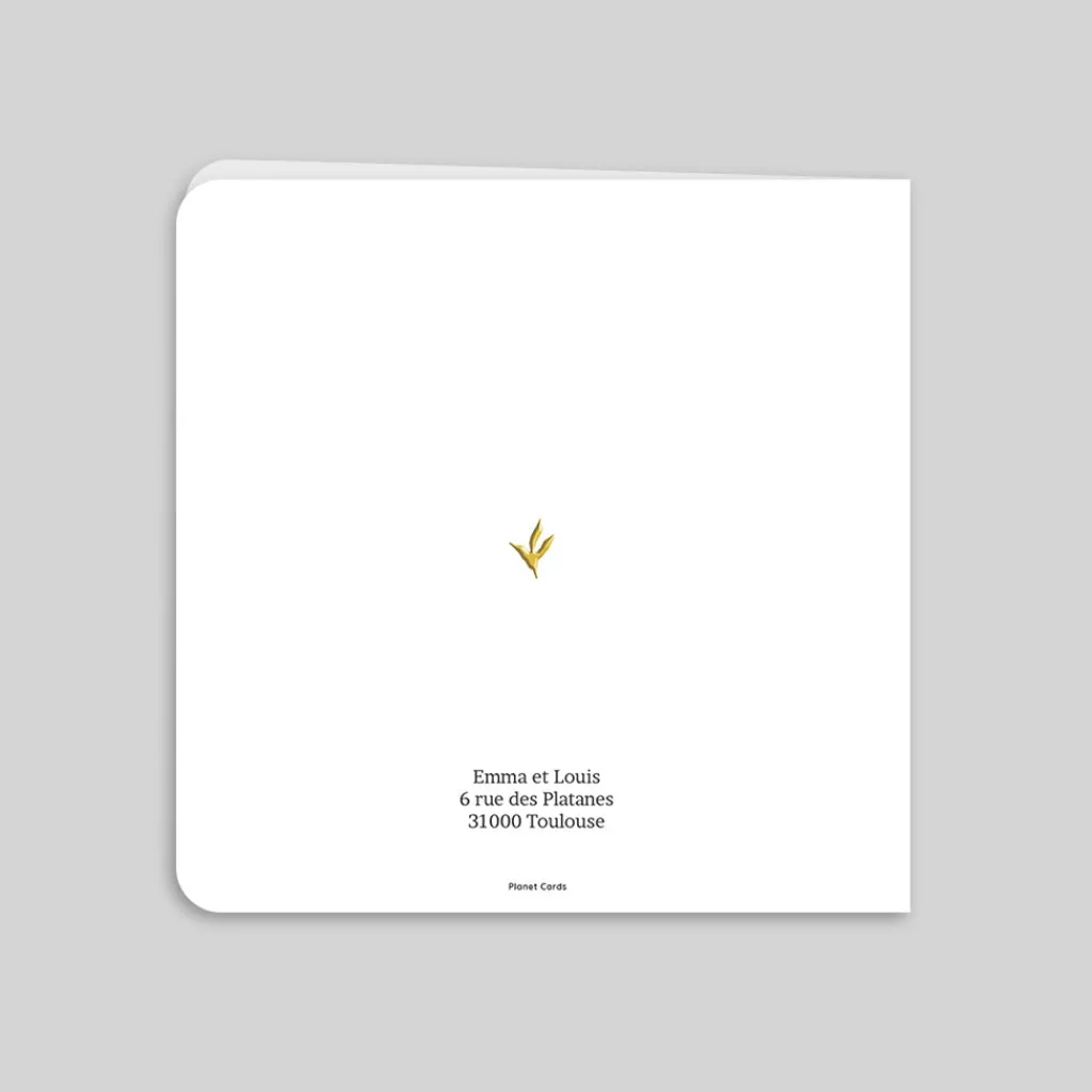 Faire-part Mariage Dorure^Planet cards Feuilles d'or