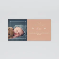 Carte Remerciement Naissance Classique^Planet cards Feuilles Et Cadre