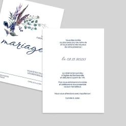 Faire-part Mariage Champêtre | Gamme Complète^Planet cards Feuilles et plumes