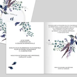 Faire-part Mariage Champêtre | Gamme Complète^Planet cards Feuilles et plumes