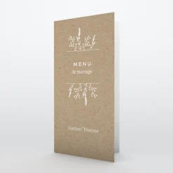 Menu De Mariage^Planet cards Feuilles sur Kraft