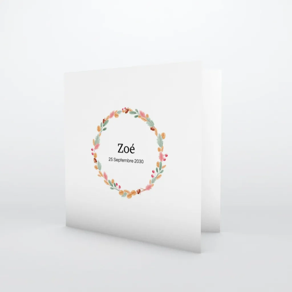 Faire-part Naissance Fille^Planet cards Fine couronne de l'automne