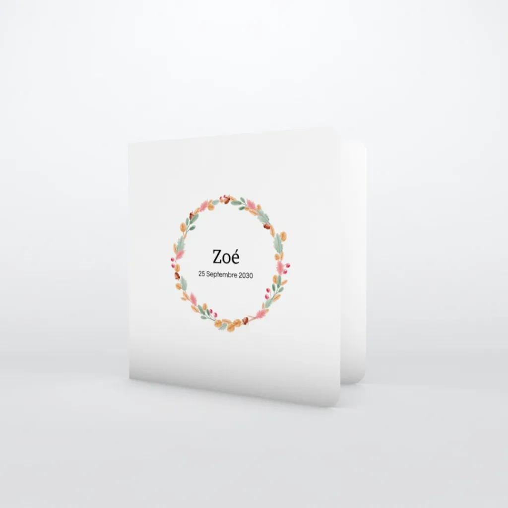 Faire-part Naissance Fille^Planet cards Fine couronne de l'automne