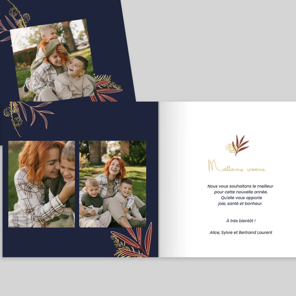 Carte De Vœux Famille | Carte De Vœux Nature^Planet cards Fines Fleurs et Délicatesse