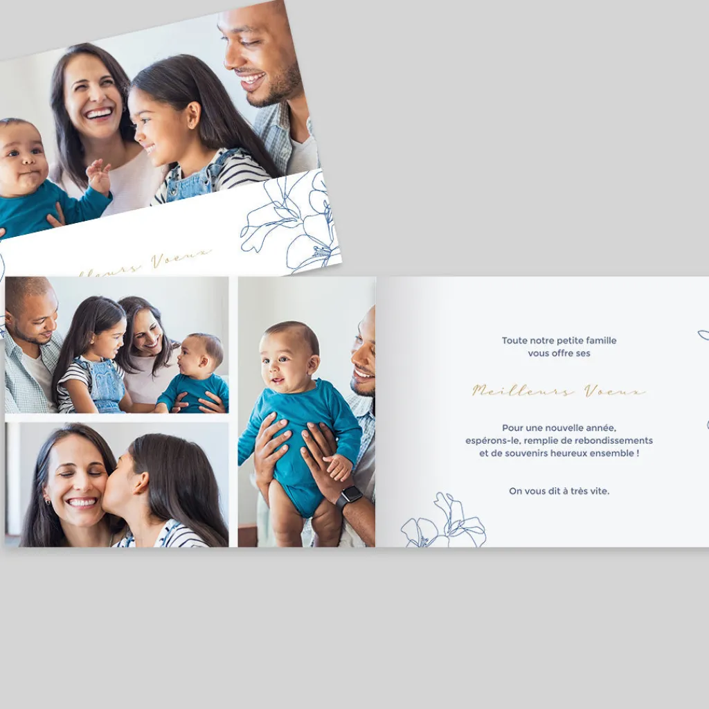Carte De Vœux Famille^Planet cards Fleur Minimale