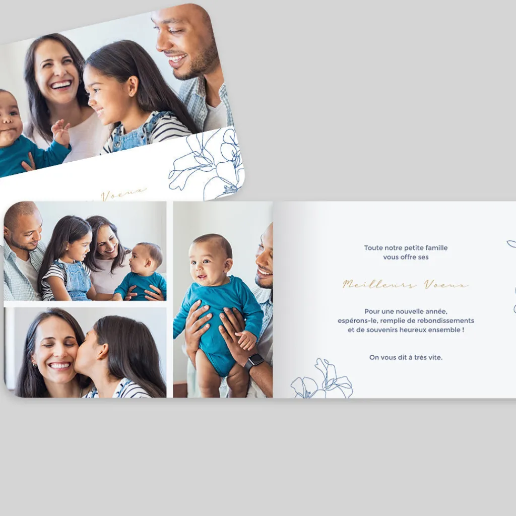 Carte De Vœux Famille^Planet cards Fleur Minimale