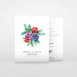 Carte Remerciement Décès^Planet cards Fleurs aquarelle