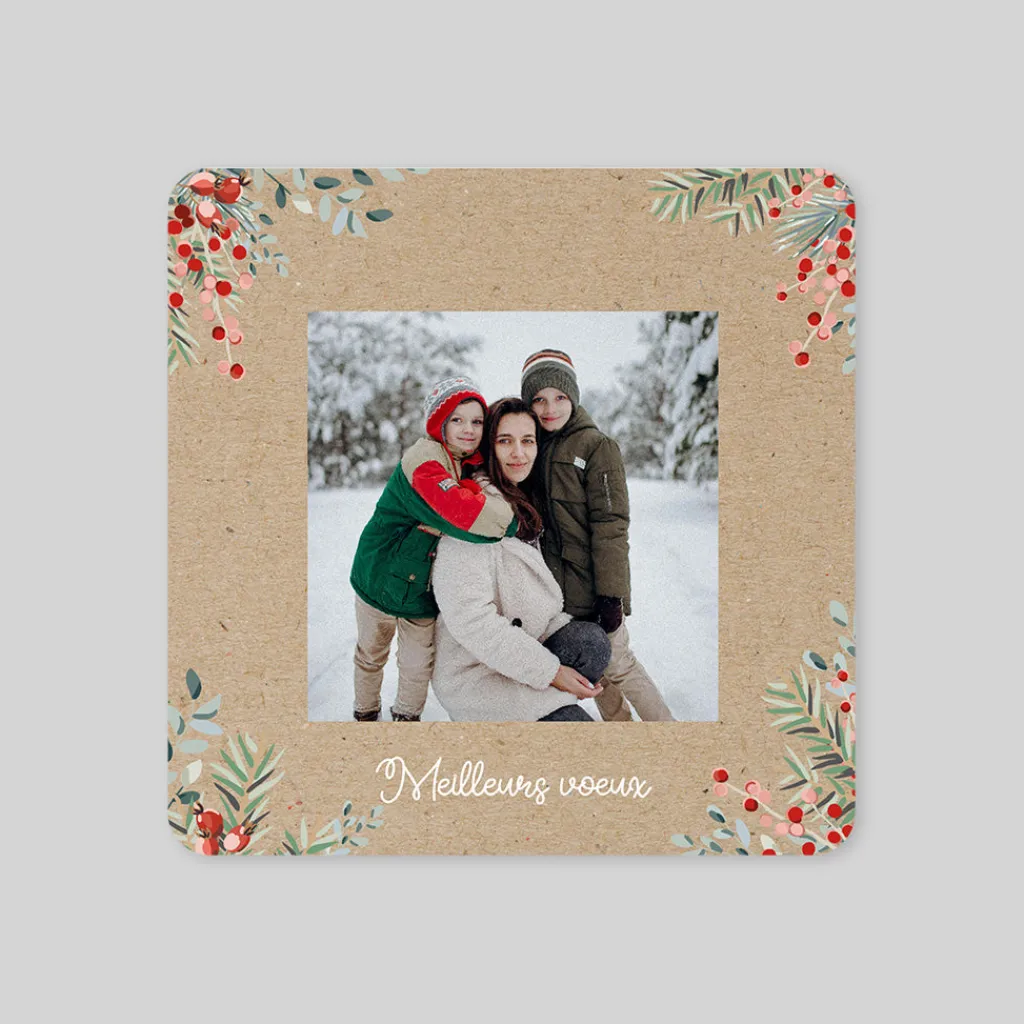 Carte De Vœux Famille | Carte De Vœux Nature^Planet cards Fleurs de Noël