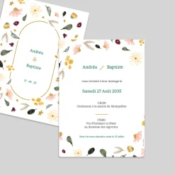 Faire-part Mariage Dorure | Faire-part Mariage Chic^Planet cards Fleurs Liberty et Or