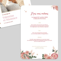 Faire-part Mariage Bohème | Faire-part Mariage Champêtre^Planet cards Fleurs Séchées Marguerites et Roses