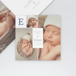 Faire-part Naissance Garçon^Planet cards Flocons De Neige