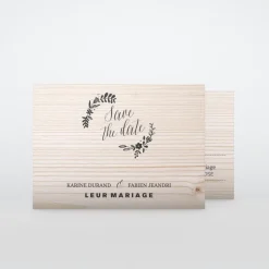 Save The Date^Planet cards Floral sur bois tendre