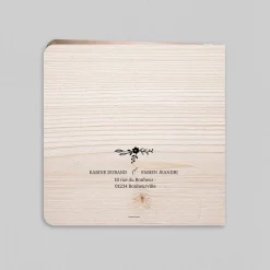 Carte Remerciement Mariage Champêtre^Planet cards Floral sur bois tendre