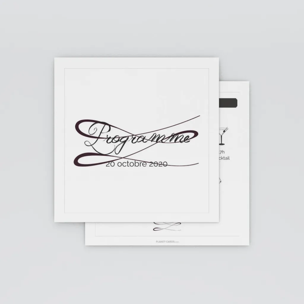 Programme De Mariage^Planet cards Gatsby