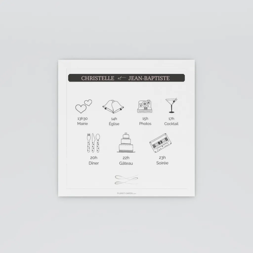 Programme De Mariage^Planet cards Gatsby
