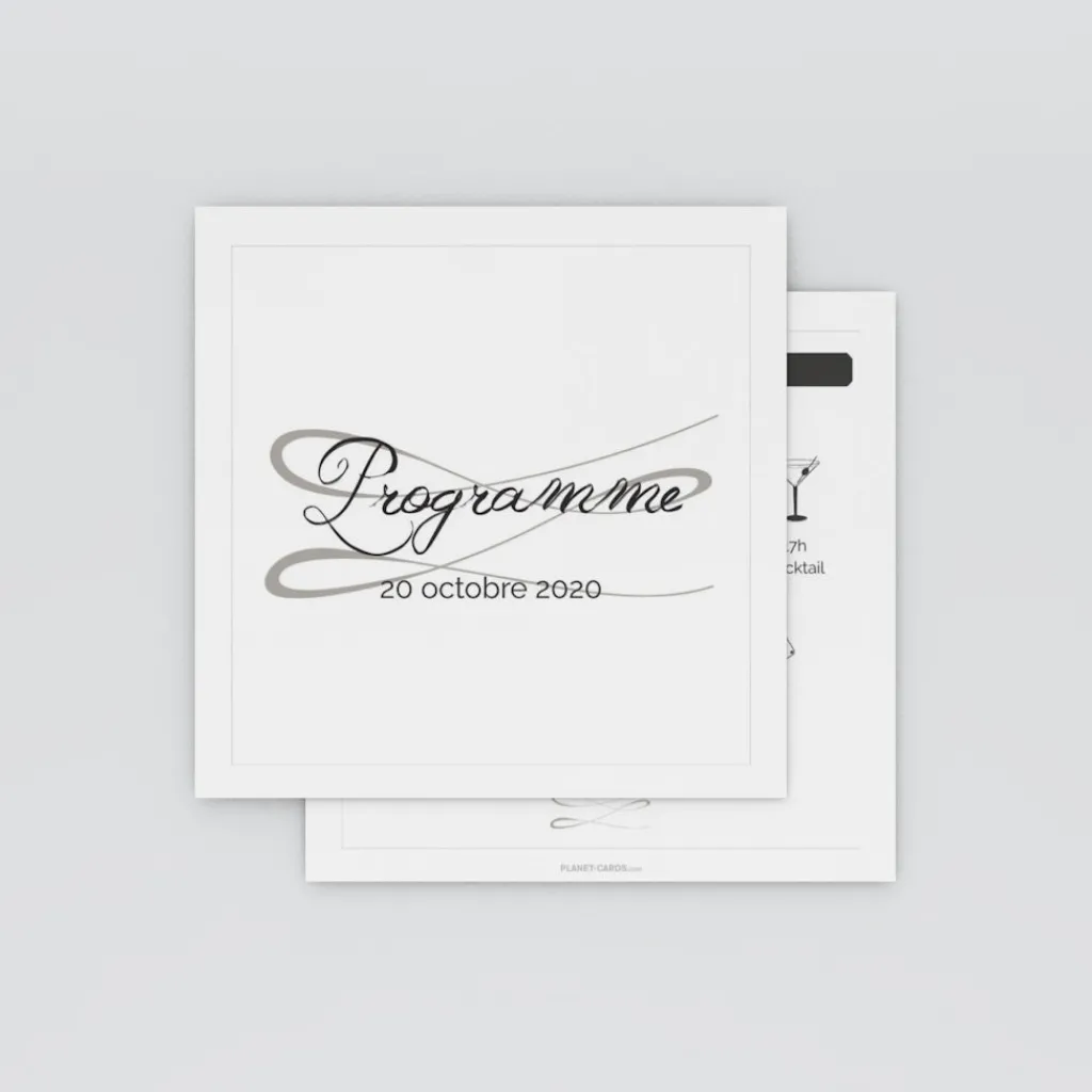 Programme De Mariage^Planet cards Gatsby