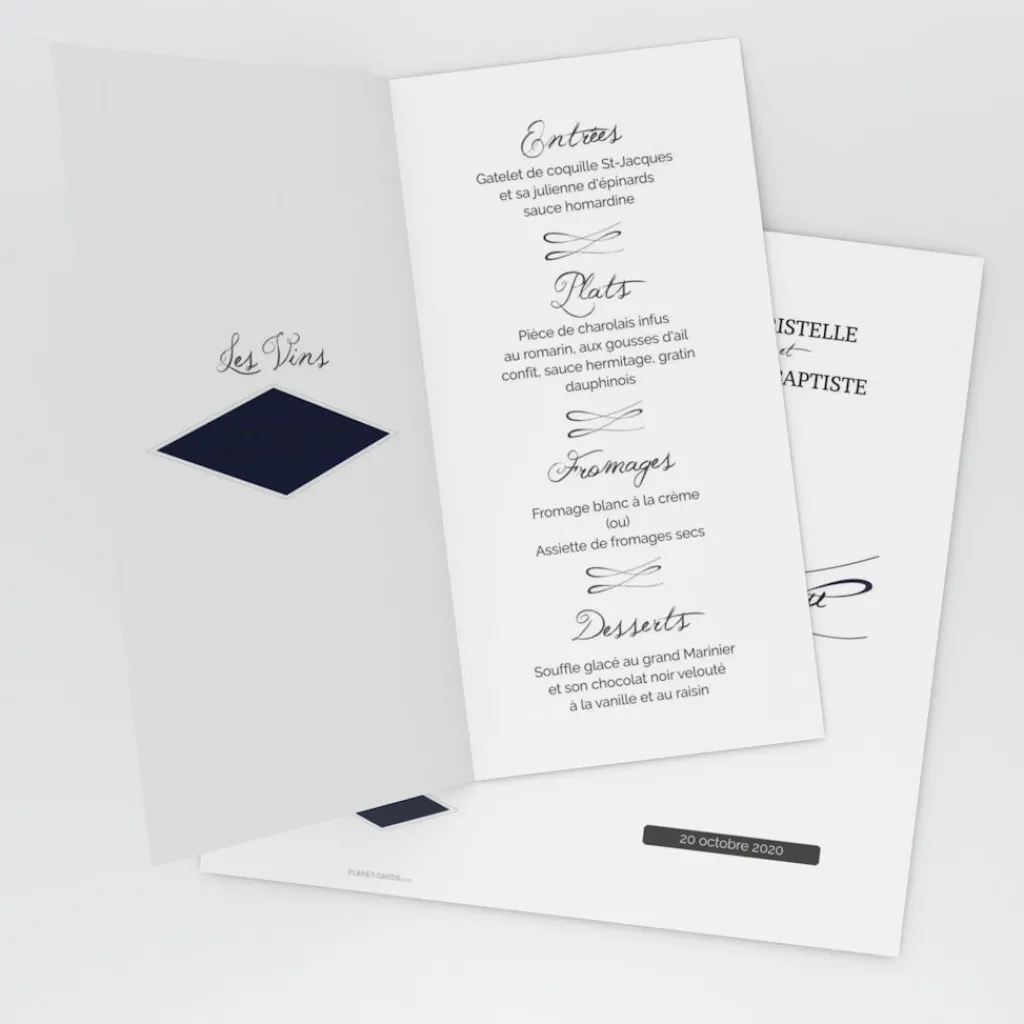 Menu De Mariage^Planet cards Gatsby