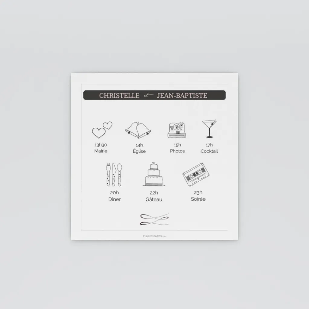 Programme De Mariage^Planet cards Gatsby