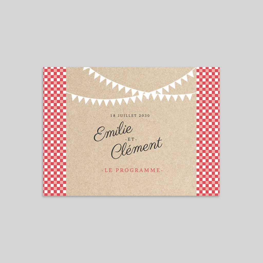 Programme De Mariage^Planet cards Guinguette et Vichy