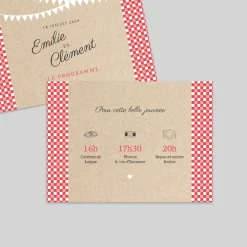Programme De Mariage^Planet cards Guinguette et Vichy