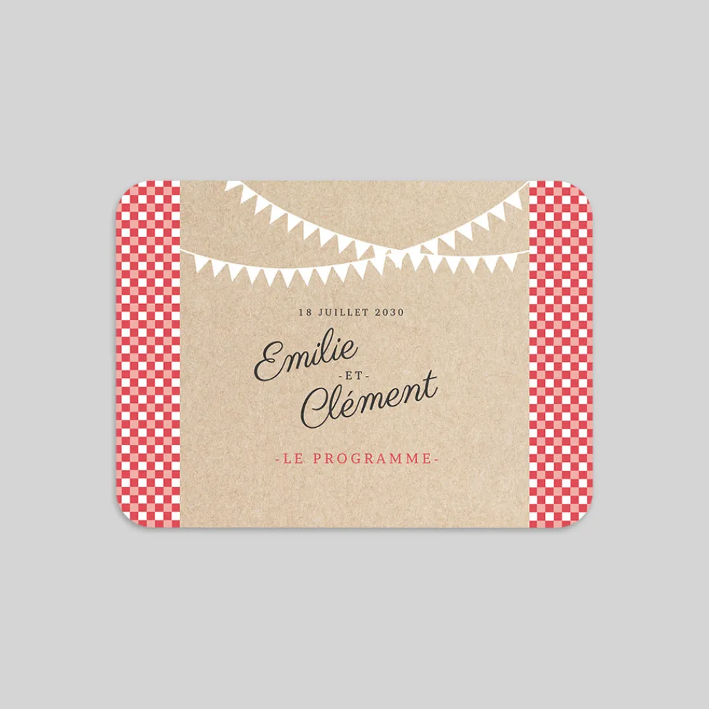 Programme De Mariage^Planet cards Guinguette et Vichy