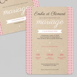 Faire-part Mariage Original | Faire-part Mariage Champêtre^Planet cards Guinguette et Vichy