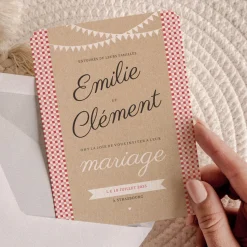 Faire-part Mariage Original | Faire-part Mariage Champêtre^Planet cards Guinguette et Vichy