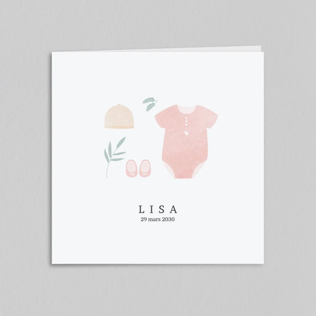 Faire-part Naissance Fille^Planet cards Habits de Naissance