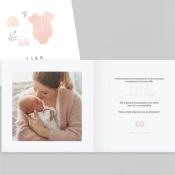 Faire-part Naissance Fille^Planet cards Habits de Naissance