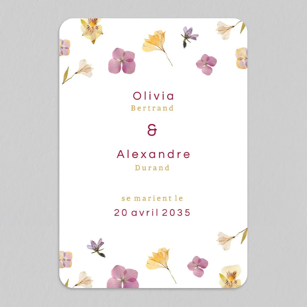 Faire-part Mariage Champêtre^Planet cards Herbier