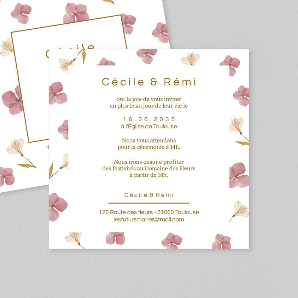 Faire-part Mariage Champêtre^Planet cards Herbier