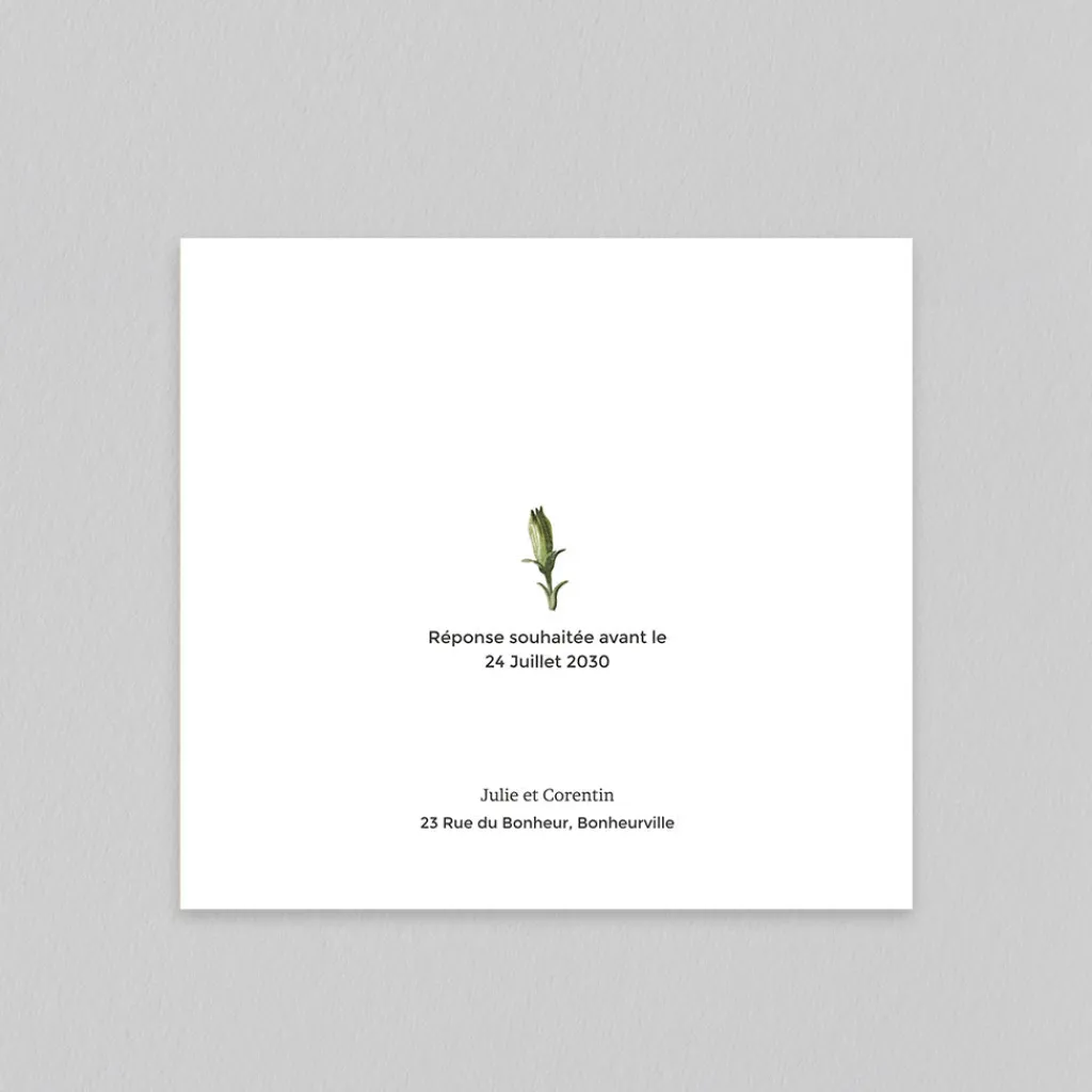 Faire-part Mariage Champêtre^Planet cards Herbier Sauvage