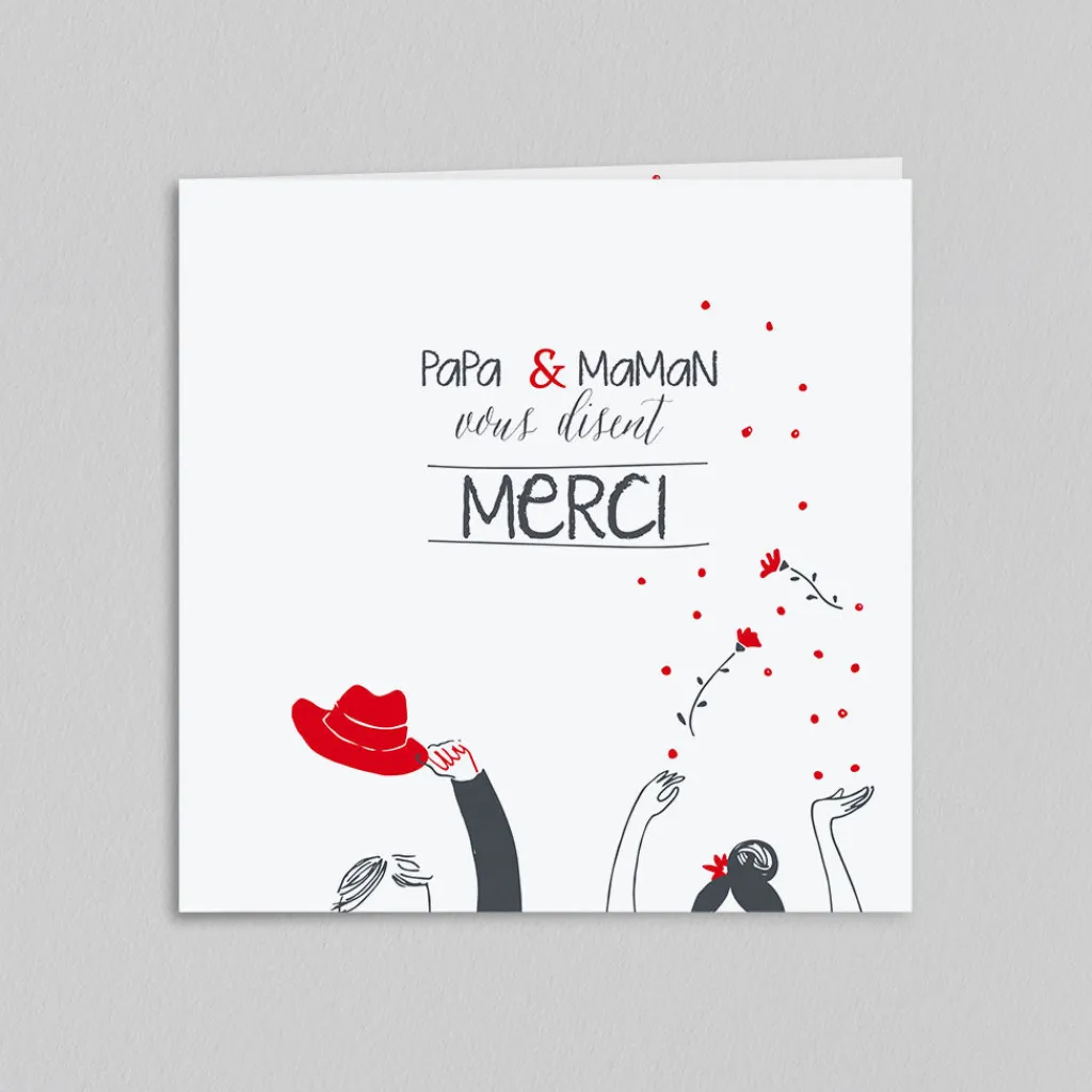 Carte Remerciement Mariage Originale^Planet cards Illustration papa et maman