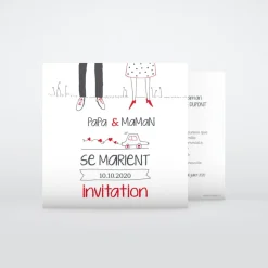 Carte D'invitation Mariage^Planet cards Illustration papa et maman