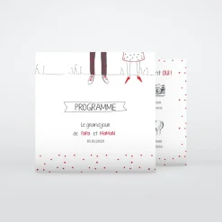 Programme De Mariage^Planet cards Illustration papa et maman