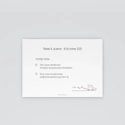 Coupon-réponse Mariage^Planet cards Illustration papa et maman