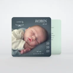 Faire-part Naissance Garçon^Planet cards Informations En Pictos