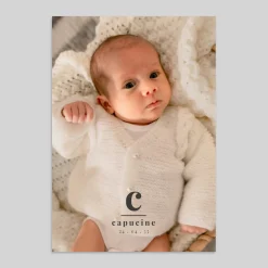 Faire-part Naissance Fille^Planet cards Initiale Moderne