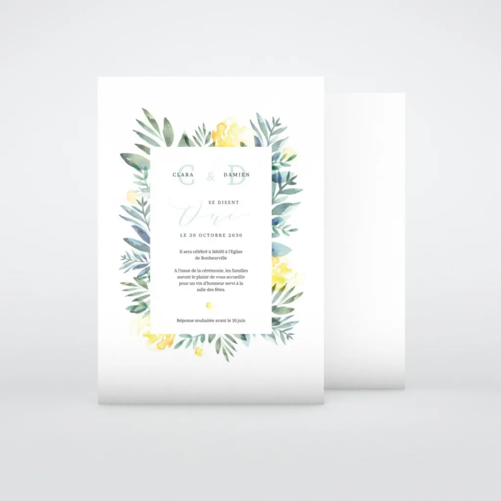 Faire-part Mariage Champêtre^Planet cards Instant Nature