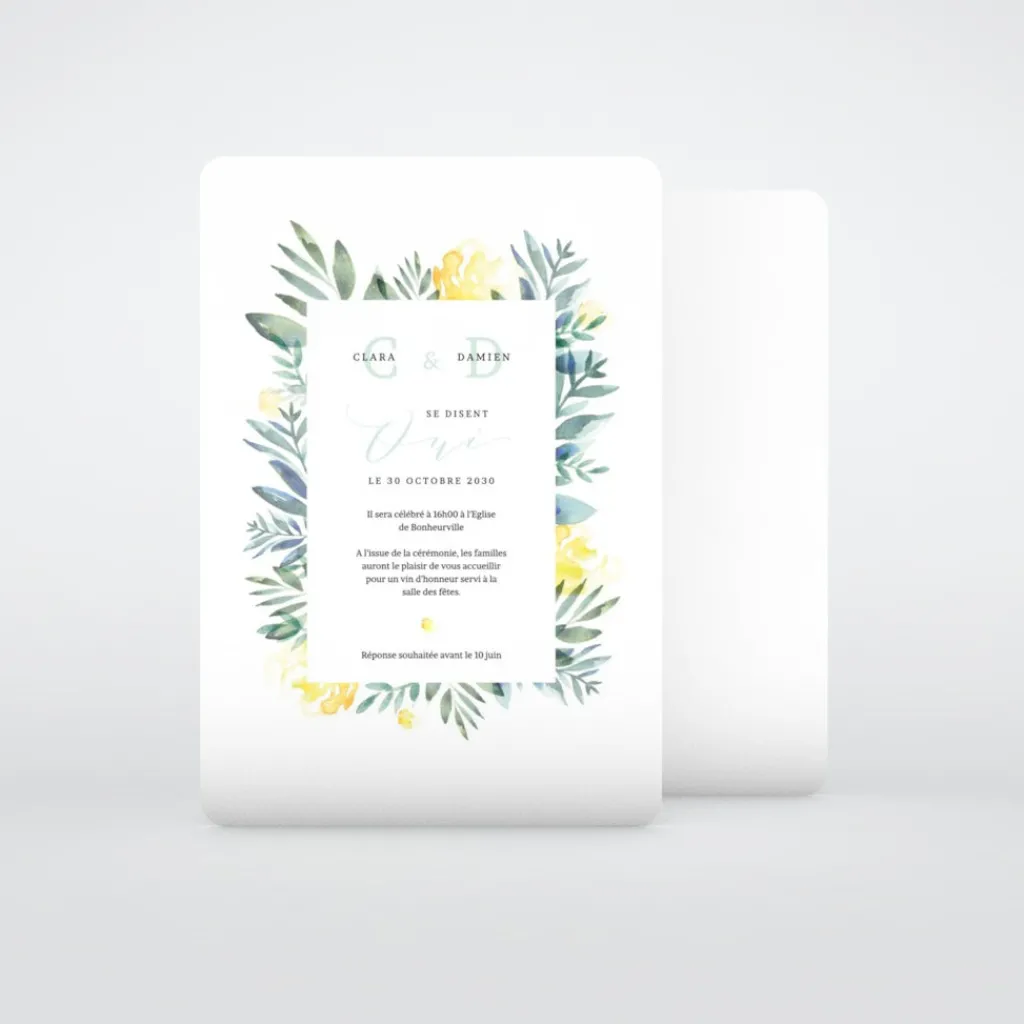 Faire-part Mariage Champêtre^Planet cards Instant Nature