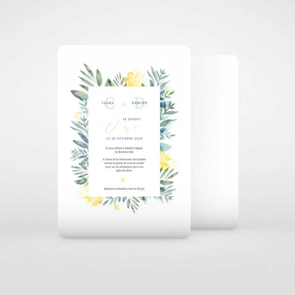 Faire-part Mariage Champêtre^Planet cards Instant Nature